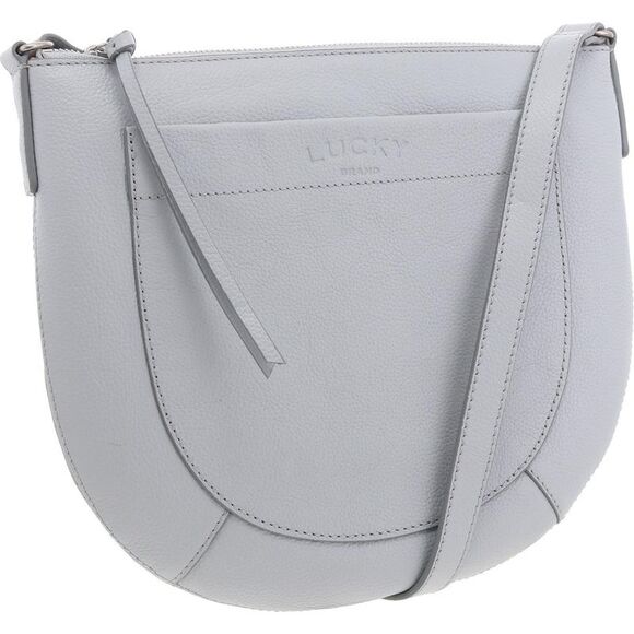 Lucky Brand Womens Kyla Gray Pocket Leather Crossbody Handbag NWT - Picture 3 of 3